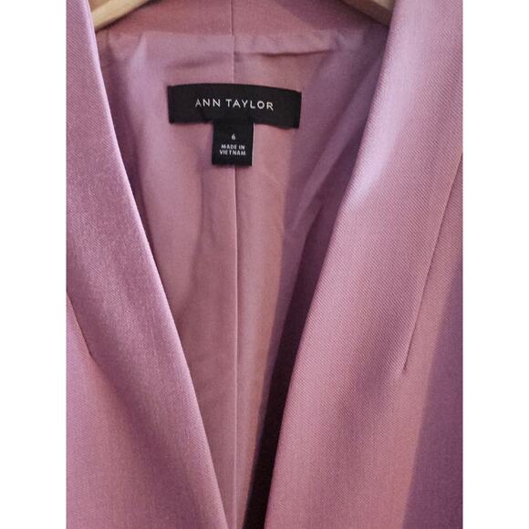 Ann Taylor Cut away blazer bi stretch suiting collection pink blazer sz 6 - Picture 6 of 9